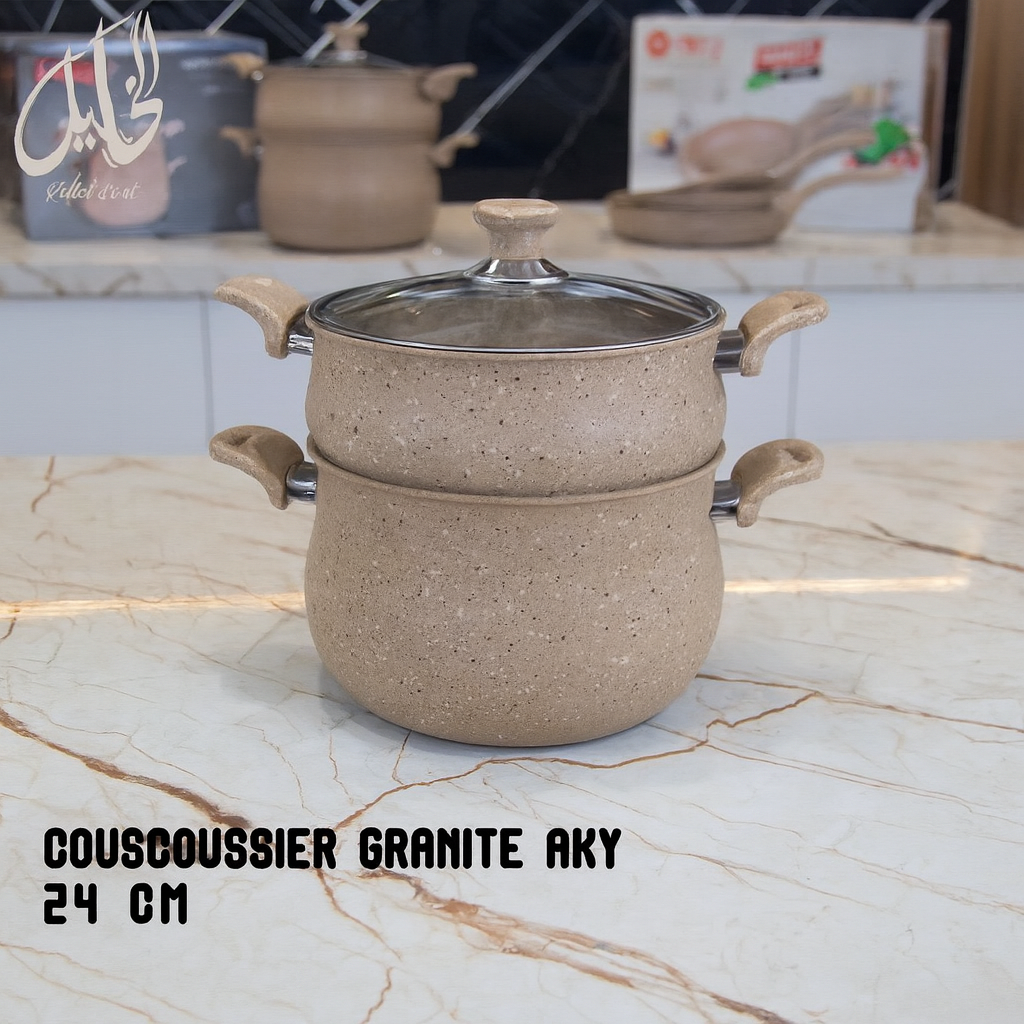 🔥 Couscoussier Granite AKY – 24 CM 🔥