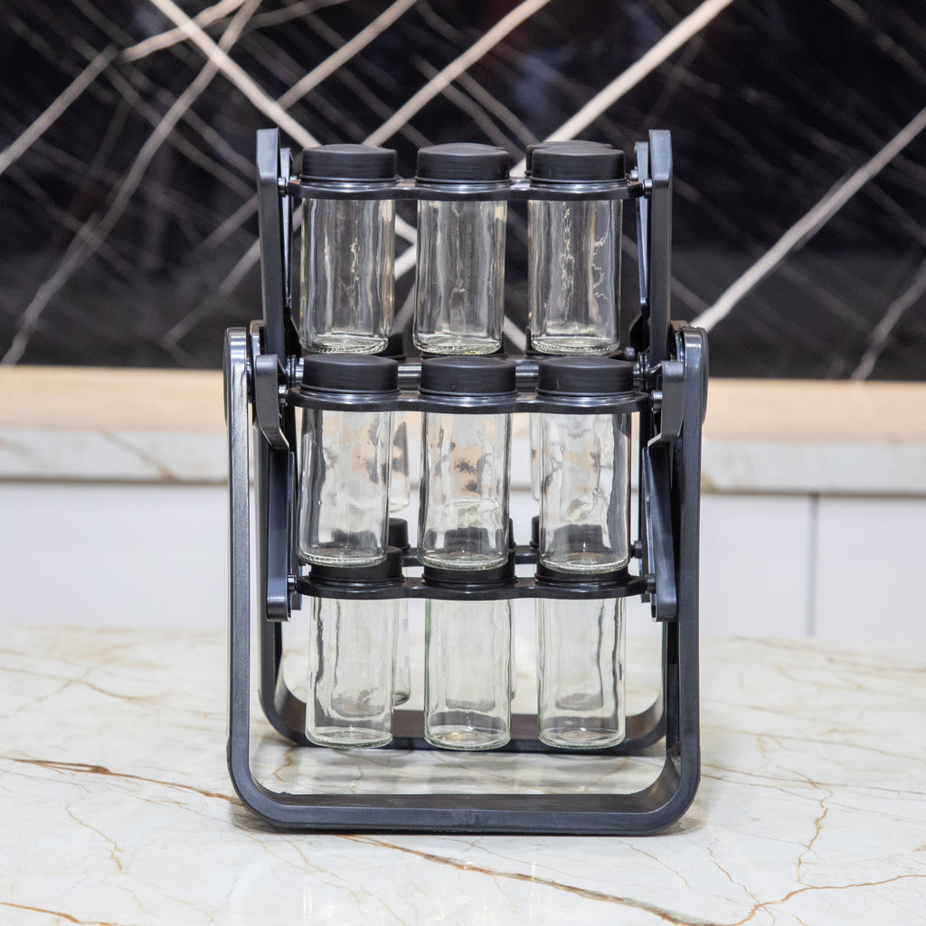 🌶️ منظّم الفاحات الدوّار – 18 قطعة (Porte-épices 18 Pièces)