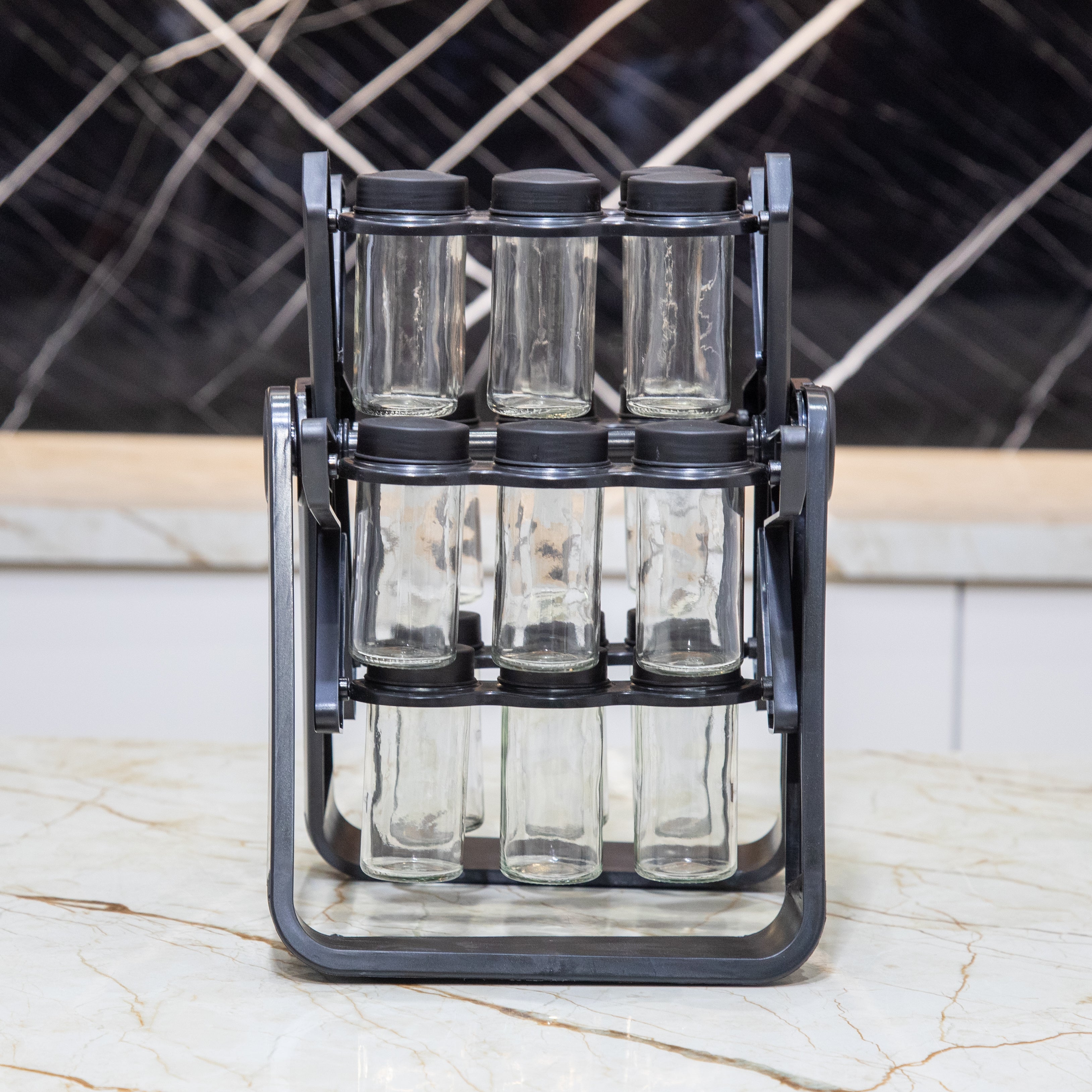 🌶️ منظّم الفاحات الدوّار – 18 قطعة (Porte-épices 18 Pièces)